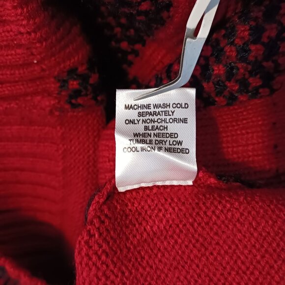 NEW Weatherproof Vintage Buffalo Check Crew Neck Sweater Black & Red Size L - Picture 9 of 11